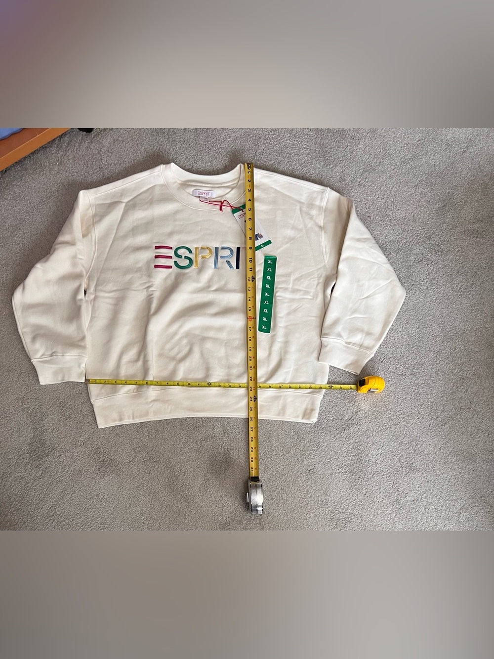 Esprit Cream Logo Crewneck Sweatshirt - Picture 6 of 7